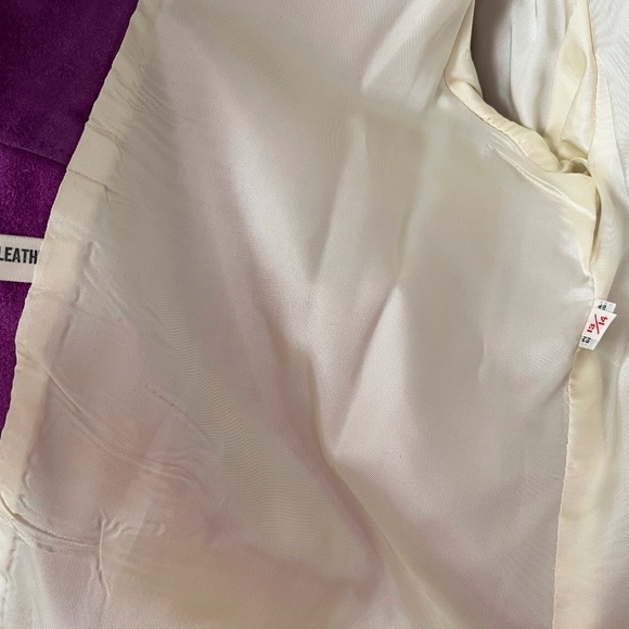 Vintage 1970s Purple Suede Jacket Miss Bergdorf Leather Jacket medium - Picture 6 of 8